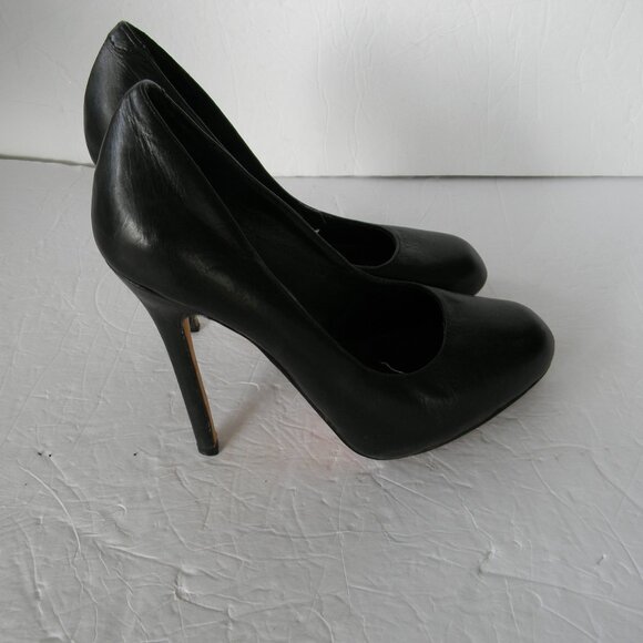 DOLCE VITA BLACK LEATHER HIGH HEELS CLASSIC OFFICE SZ 7 - Picture 3 of 5